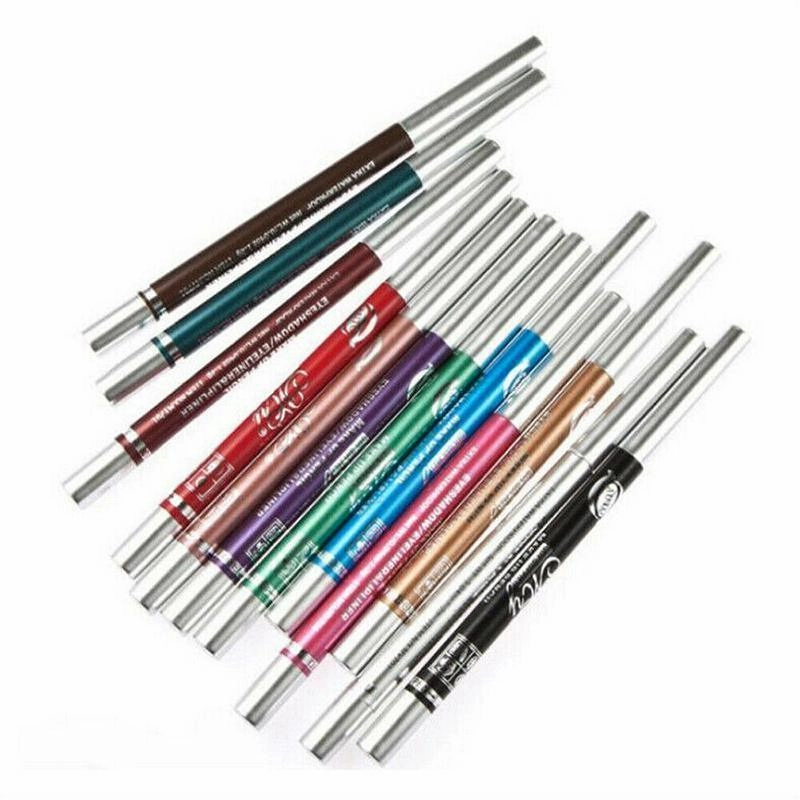 12 Colours Eyeliner Pencil Cosmetic Tool Makeup Pen Set Eye Shadow Glitter