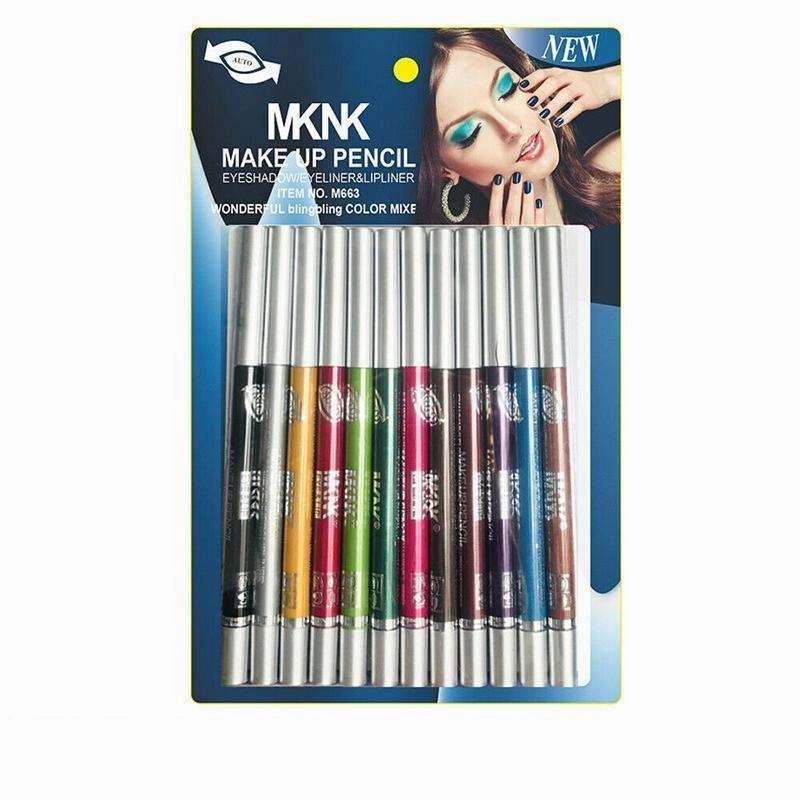 12 Colours Eyeliner Pencil Cosmetic Tool Makeup Pen Set Eye Shadow Glitter