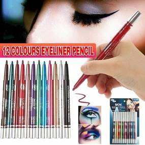 12 Colours Eyeliner Pencil Cosmetic Tool Makeup Pen Set Eye Shadow Glitter