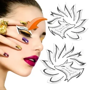 2-Pack Eyeliner Stencil Stickers Set, 24Pcs Non-Woven Fabric Reusable Eyeliner & Eyeshadow Stencils for Precise Makeup Application, Cat Eye, Smokey Eye, Hooded Eyes, Easy to Use & Travel Friendly