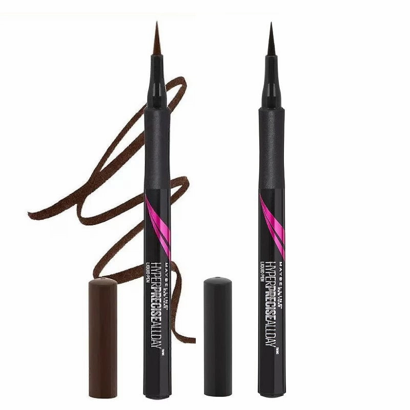 2pk SET Maybelline Hyper Precise All Day Liquid Eyeliner 700 Black   710 Forest Brown