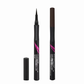 2pk SET Maybelline Hyper Precise All Day Liquid Eyeliner 700 Black   710 Forest Brown