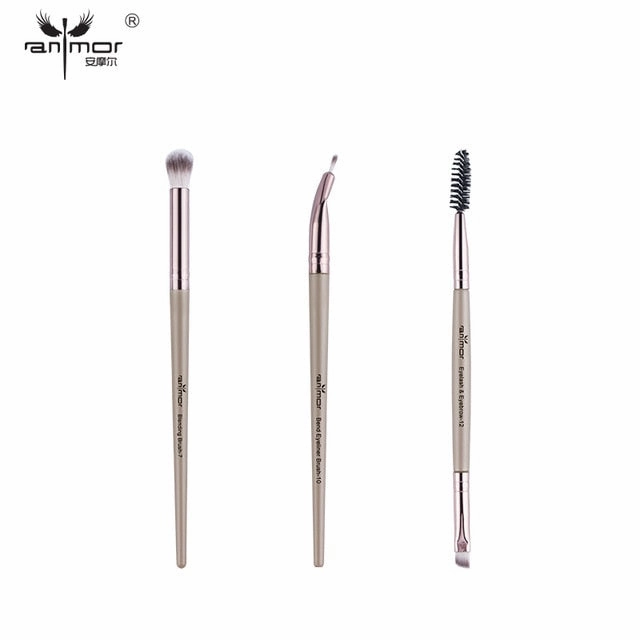 Anmor Makeup Brushes Set 12pcs/lot Eye Shadow Blending Eyeliner Eyelash Eyebrow Brushes For Make up Professional Eyeshadow Brush