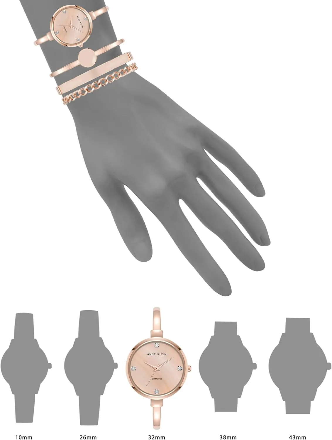Anne Klein Women's Bangle Watch and Bracelet Set