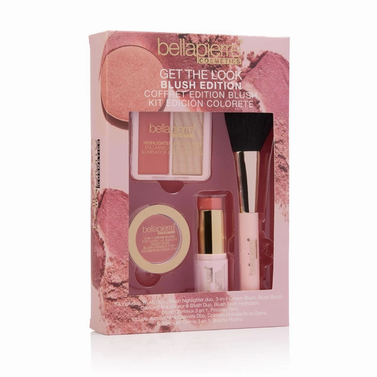 bellapierre Get the Look Kit - Blush Edition | Includes 3 Blushes & 1 Brush | Non-Toxic & Paraben Free - Desert Rose