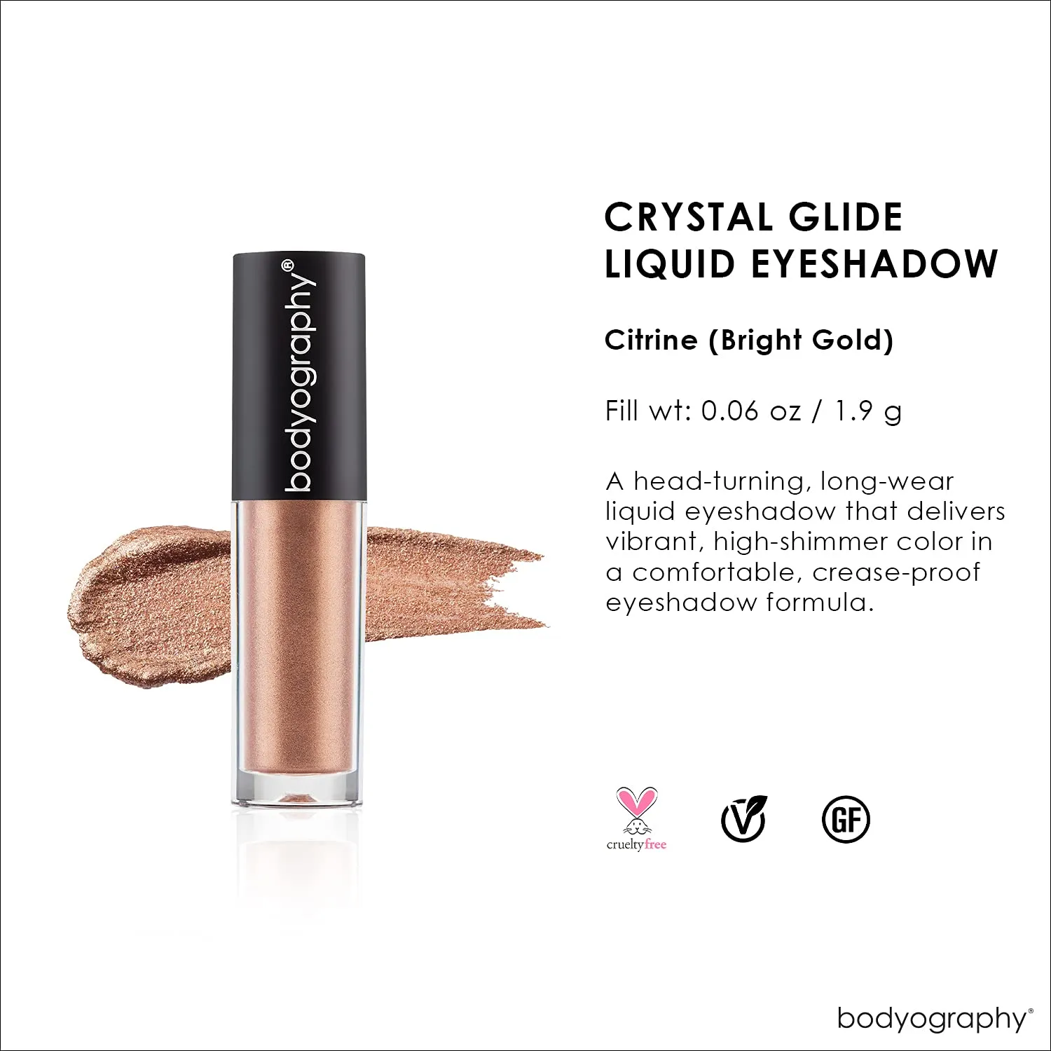 Bodyography Crystal Glide Liquid Eyeshadow - Citrine for Women - 0.067 oz Eye Shadow