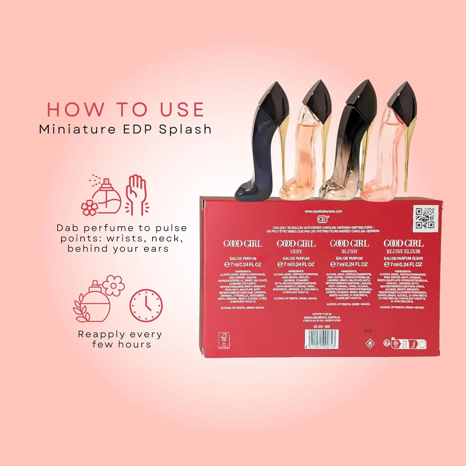 Carolina Herrera Good Girl Perfume for Women 4 Pc Mini Splash Gift Set