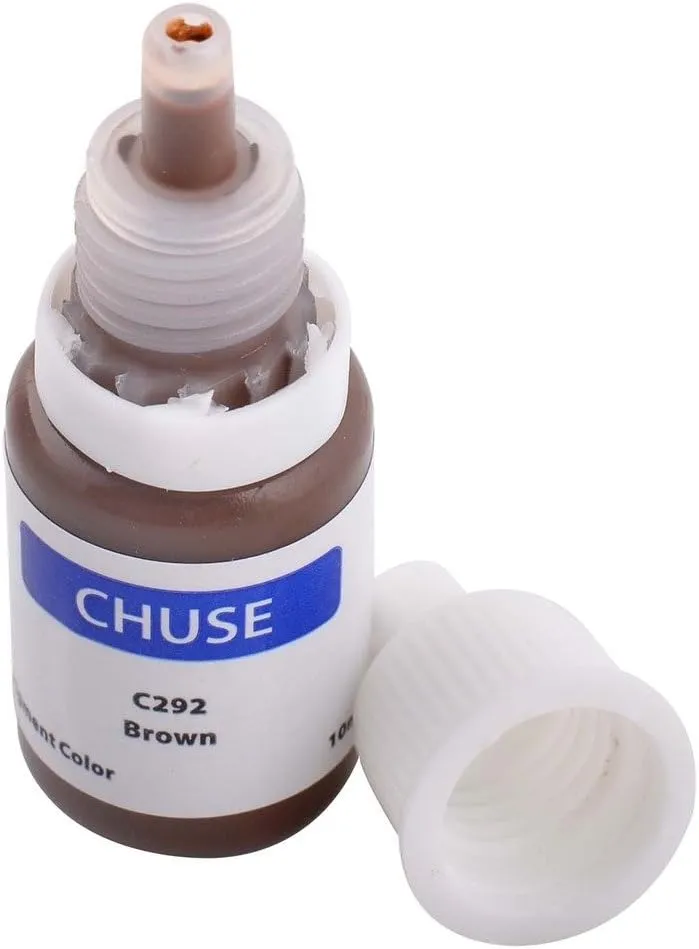 CHUSE Microblading Ink Permanent Makeup Pigment 0.35oz/10ml Eyebrow Ink Microblading Pigment for Eyebrow Eyeliner (C292 Brown)