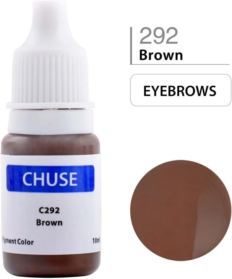 CHUSE Microblading Ink Permanent Makeup Pigment 0.35oz/10ml Eyebrow Ink Microblading Pigment for Eyebrow Eyeliner (C292 Brown)