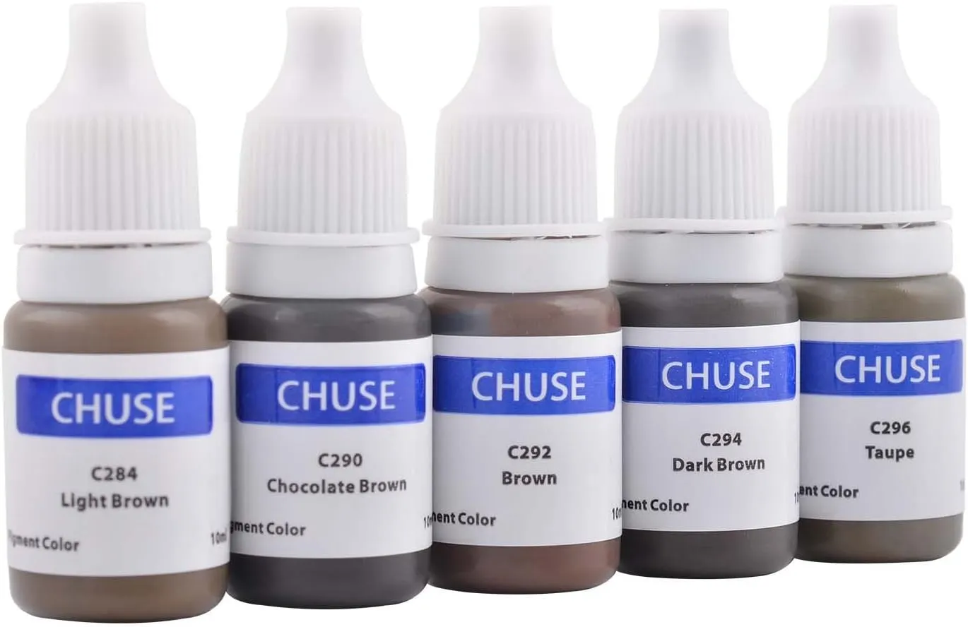 CHUSE Microblading Ink Permanent Makeup Pigment 0.35oz/10ml Eyebrow Ink Microblading Pigment for Eyebrow Eyeliner (C292 Brown)