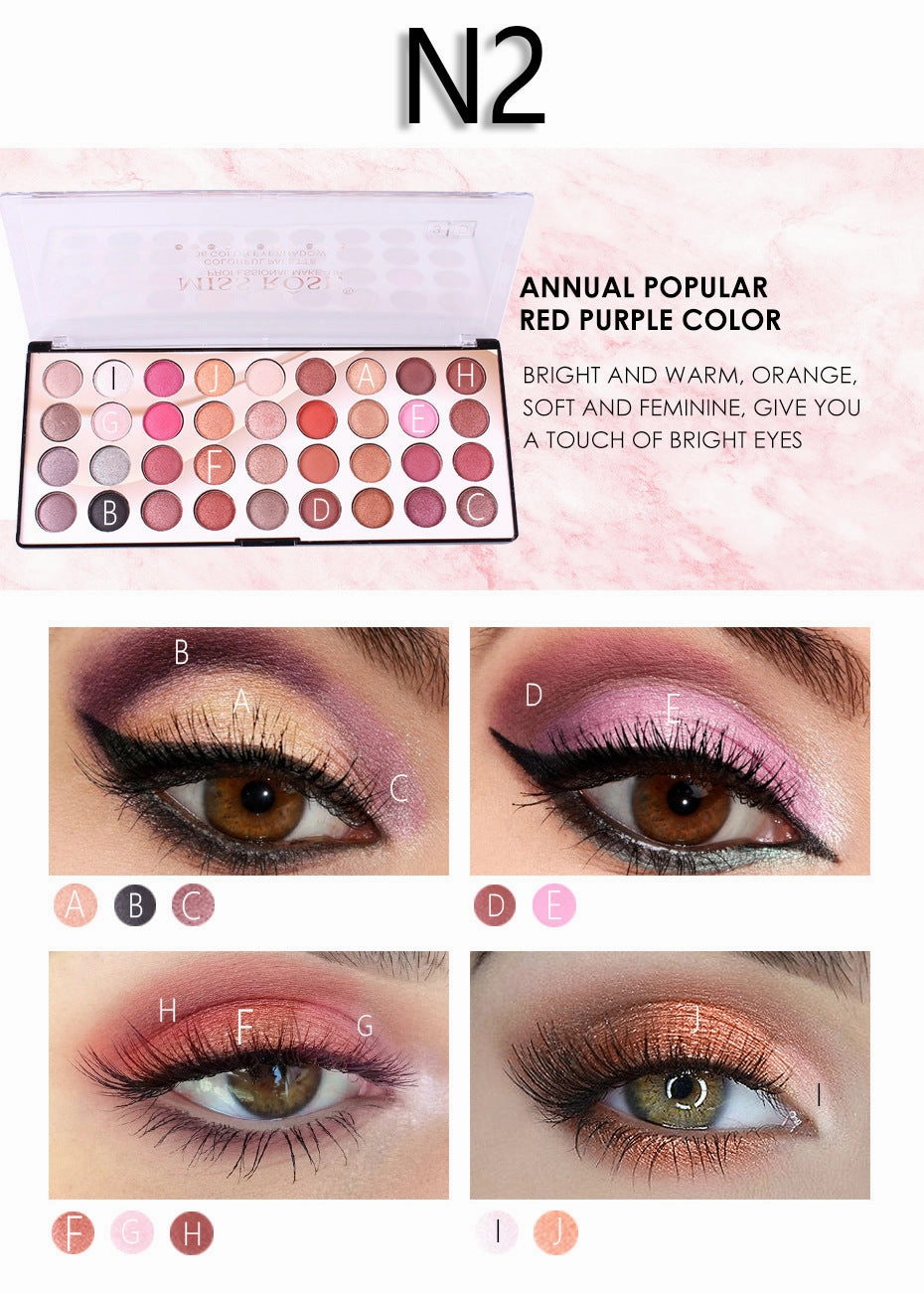 Color Data-driven MISS Eyeshadow Customizable options 36 Palette ROSE 3D