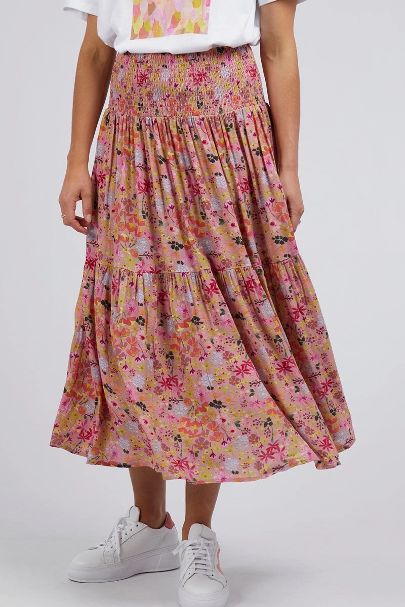 Elm - Laura Skirt - Coral Blush Floral Print