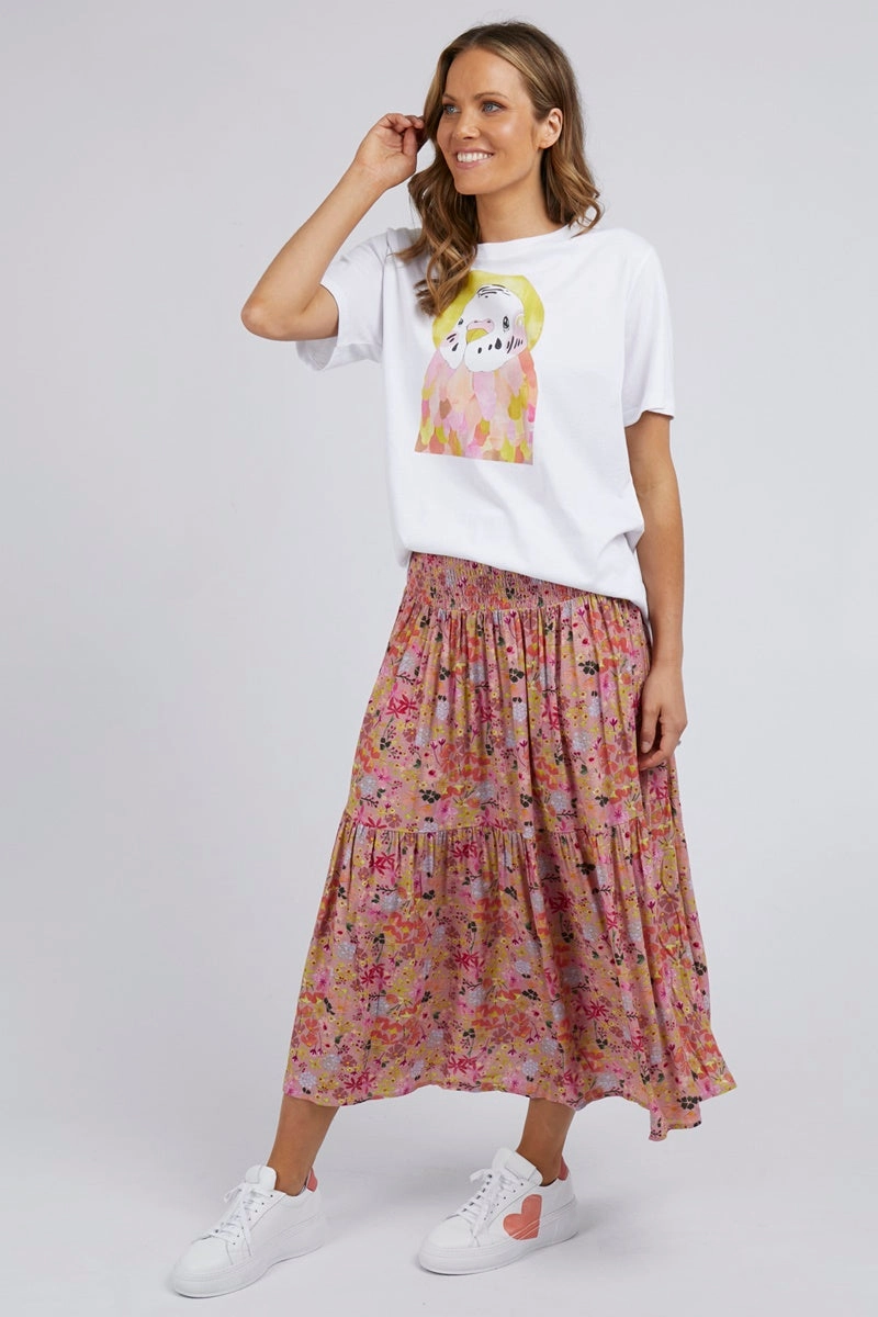 Elm - Laura Skirt - Coral Blush Floral Print
