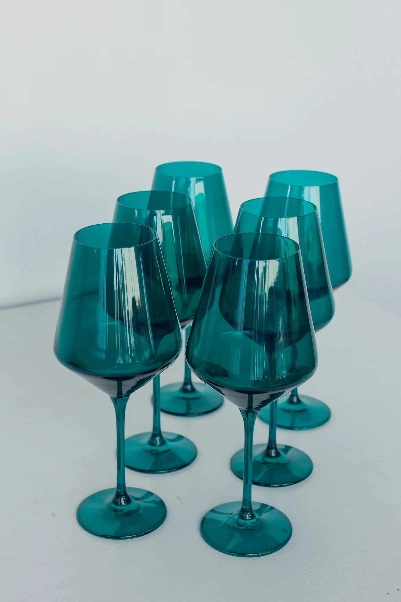 Estelle Colored Wine Stemware (Emerald Green)