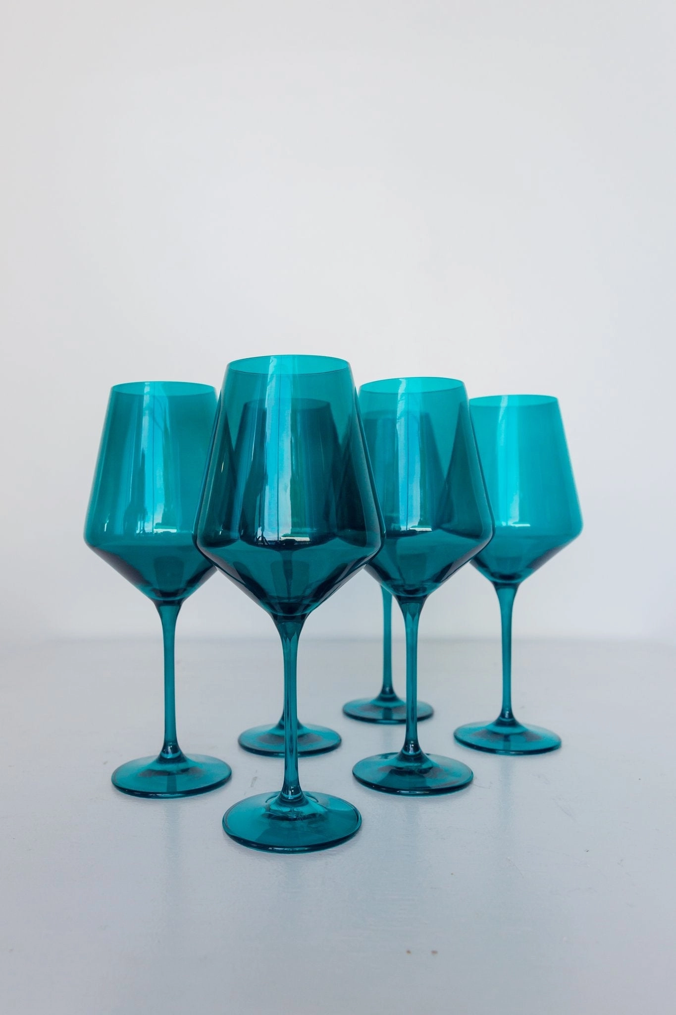 Estelle Colored Wine Stemware (Teal)