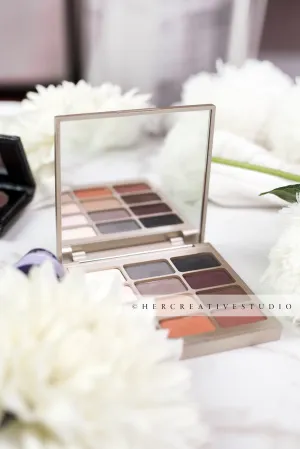 Eyeshadow on Marble Table, Styled Stock