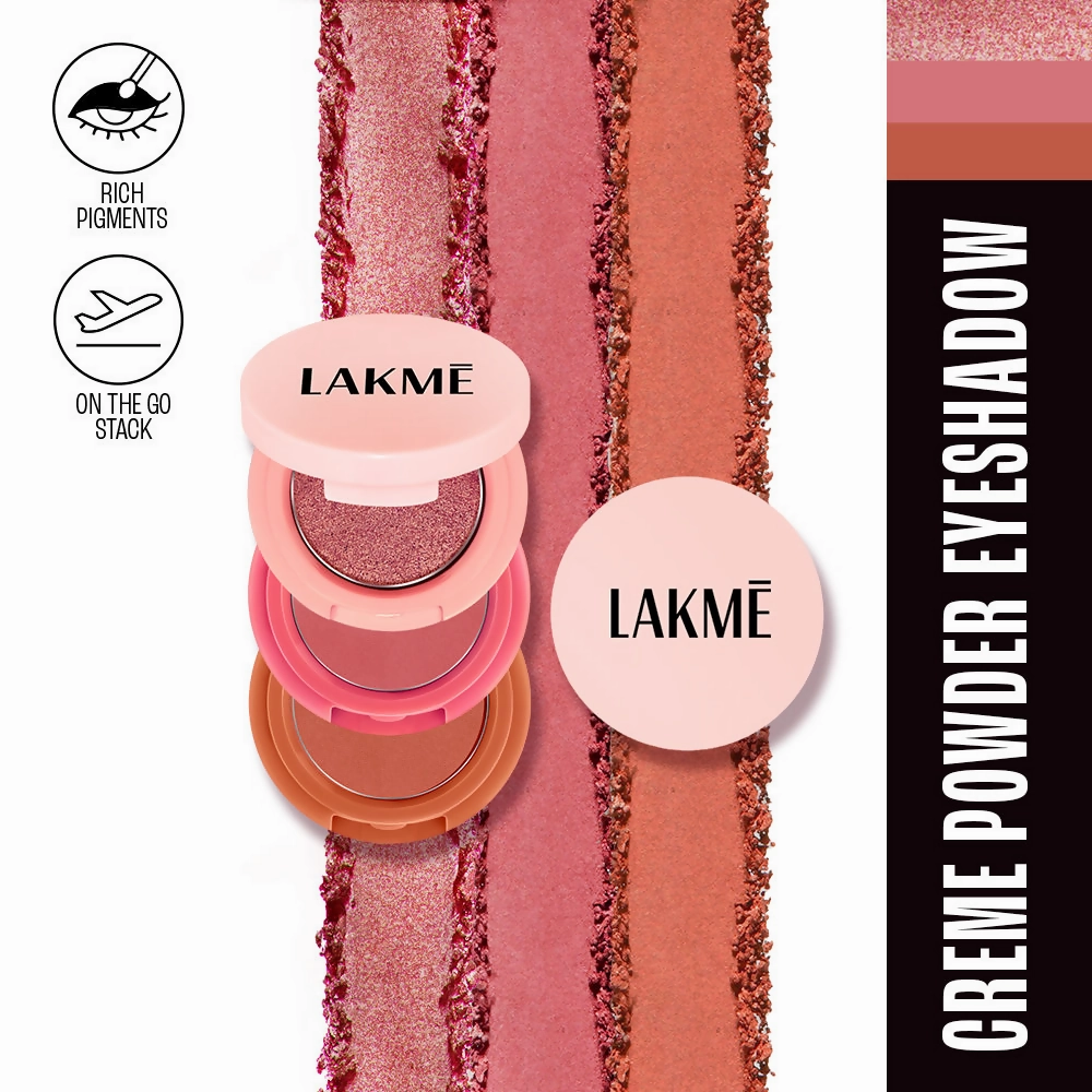 Lakme 9 To 5 Eyeconic Cream Powder Eyeshadow Stack - Nude Bomb