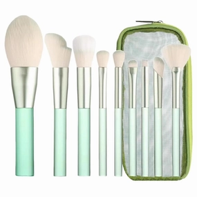 Makeup Brush Set with Organizer Bag, 9 Pcs Professional Synthetic Flat Foundation Brush,Concealer Blending Eyeliner Eyeshadow Powder Contour Brushes,Gifts for Women