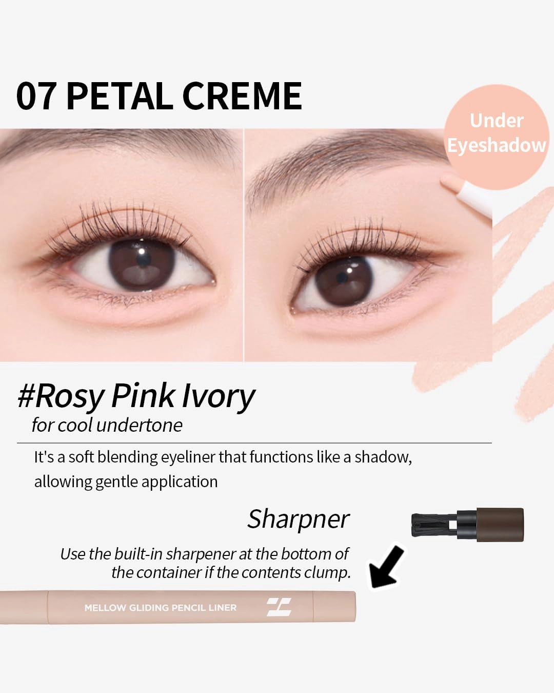 Mellow Gliding Pencil Liner 07 PETAL CREME