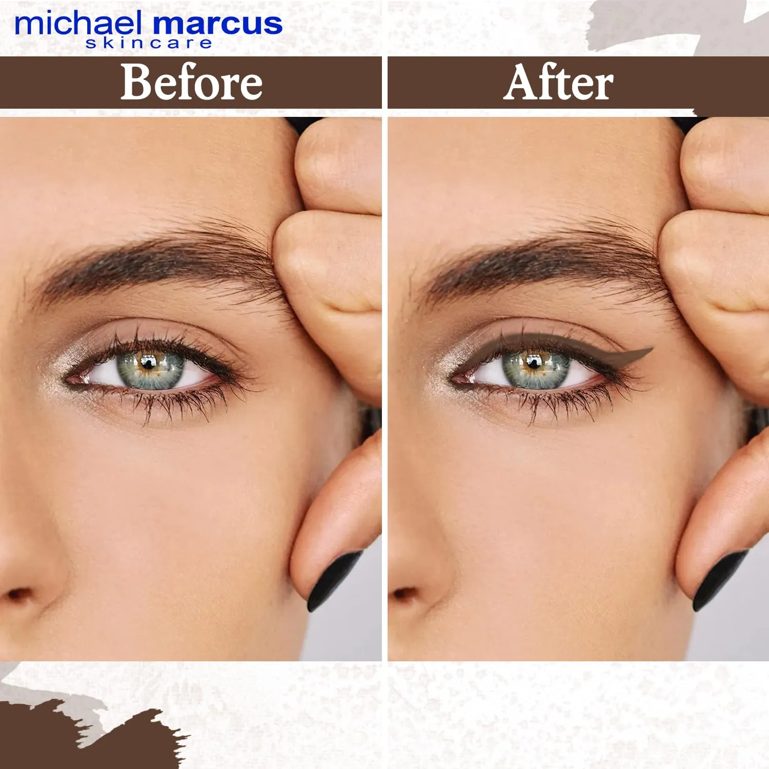 michael marcus Makeup Cake Eye Liner (Espresso) - Water Activated Dry Pressed, Long-Lasting, Vibrant Color & Smudge Resistant Brown Eyeliner - Cruelty & Paraben Free - For Beginner & Pro Makeup Artist