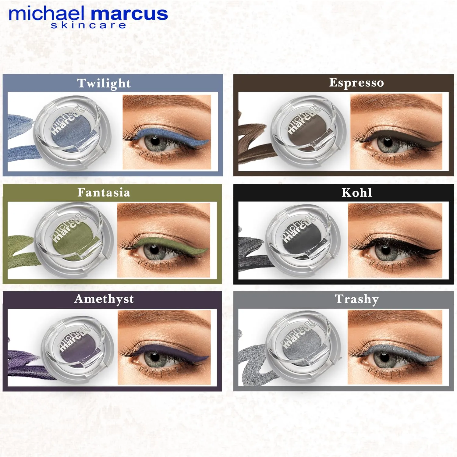 michael marcus Makeup Cake Eye Liner (Espresso) - Water Activated Dry Pressed, Long-Lasting, Vibrant Color & Smudge Resistant Brown Eyeliner - Cruelty & Paraben Free - For Beginner & Pro Makeup Artist