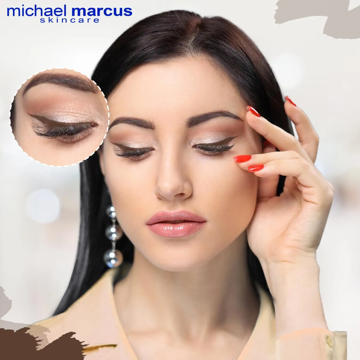 michael marcus Makeup Cake Eye Liner (Espresso) - Water Activated Dry Pressed, Long-Lasting, Vibrant Color & Smudge Resistant Brown Eyeliner - Cruelty & Paraben Free - For Beginner & Pro Makeup Artist
