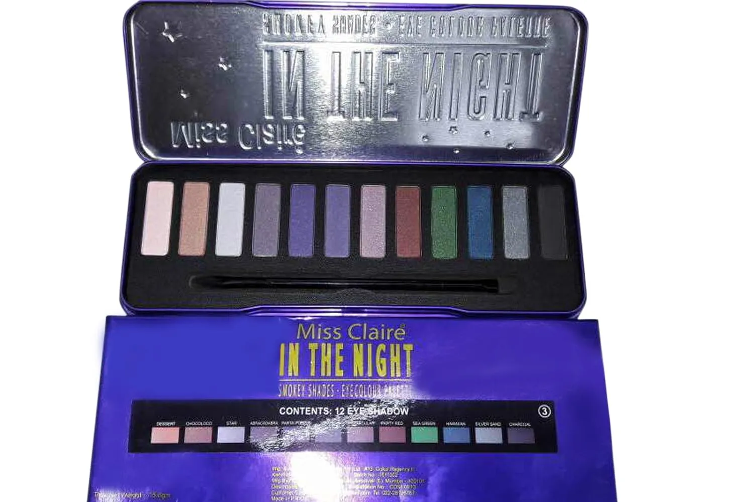 Miss Claire IN THE NIGHT Smokey Shades 12 Color Eyeshadow Palette (Set 3)