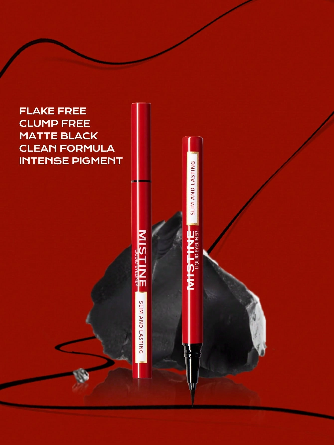 MISTINE Waterproof Eyeliner Smudge Proof Brown Liquid Eyeliner With Precise Flex Tip,Ultra-Silky Formula,Quick Drying Brown Eyeliner Pen,Vegan & Cruelty-Free,1 Count