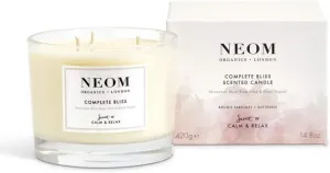 NEOM- Complete Bliss Scented Candle, 3 Wick | Blush Rose, Lime & Black Pepper | Essential Oil Aromatherapy Candle | Scent to De-Stress