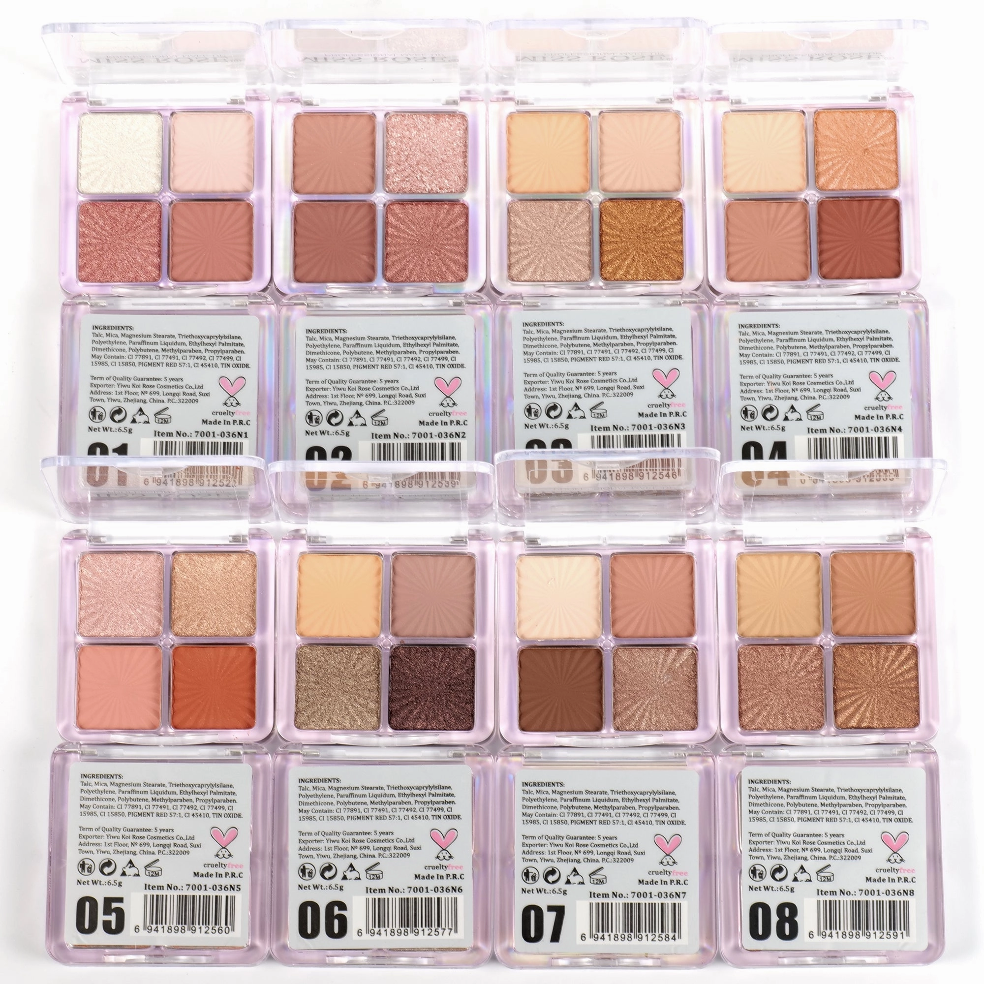 Palette Discounted Eyeshadow rose Illusory Cube Miss Ice 4-Color Z1 Diverse collection