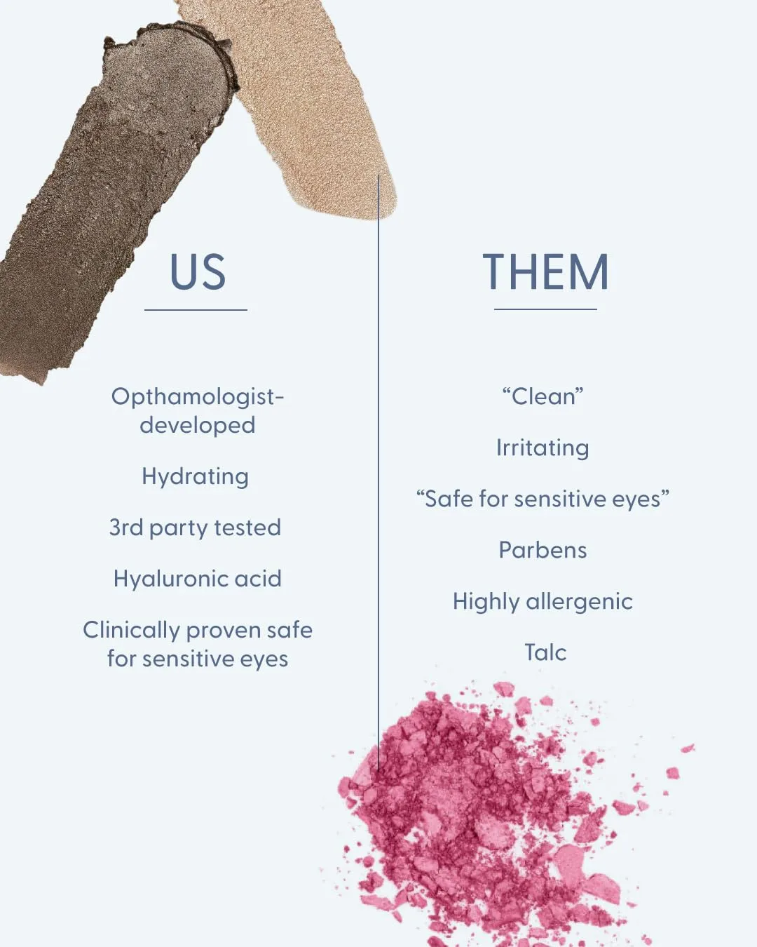 Visionary Eye Shadow Stick – Shimmer Cream Eye Shadow Pencil - Safe for Sensitive Eyes - Ophthalmologist Developed – Vegan, Cruelty-Free, Clean Ingredients (Rose Colored Glasses)