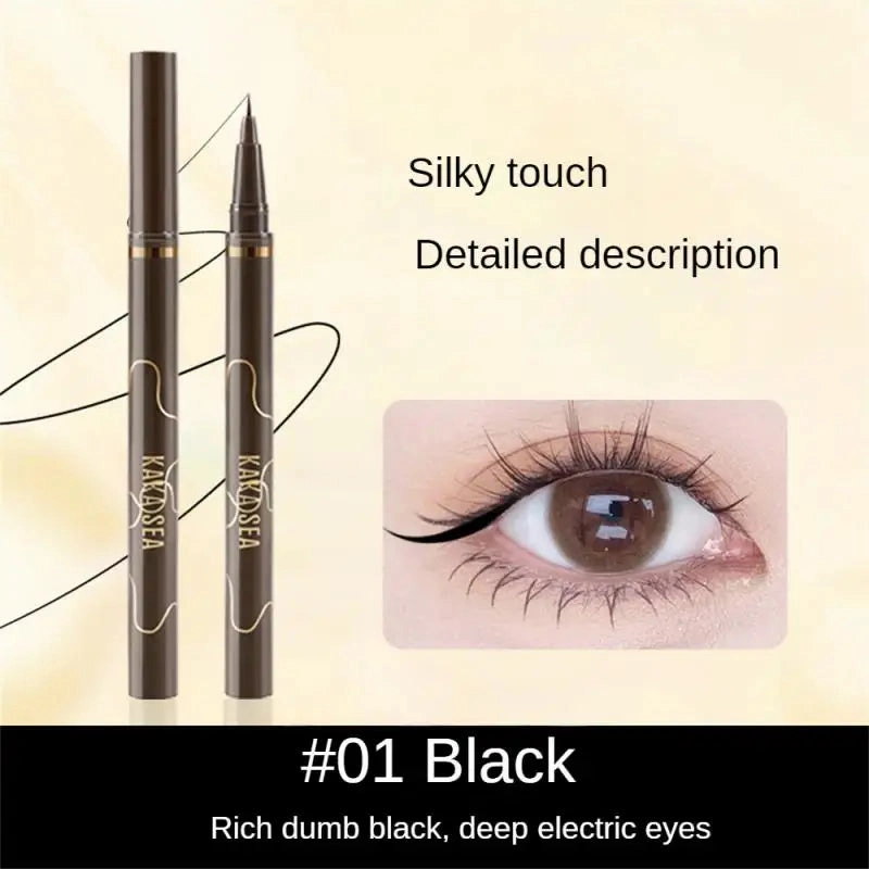 Waterproof Quick Dry Liquid Eyeliner Pen Ultra-fine Matte Black Brown Lasting Lying Silkworm Eyeliner Pencil Beauty Eyes Makeup