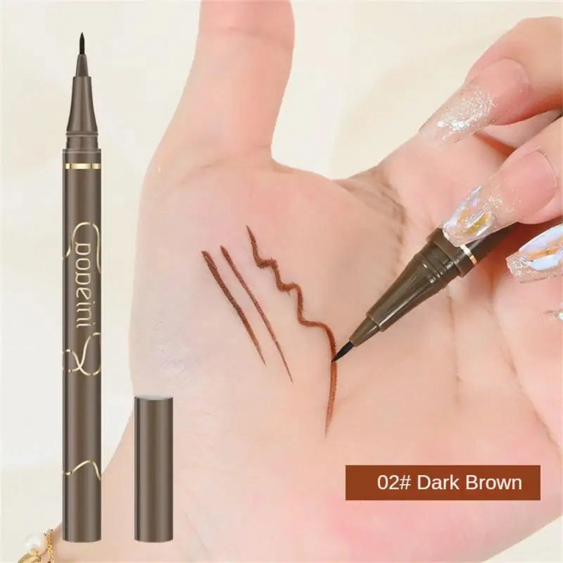 Waterproof Quick Dry Liquid Eyeliner Pen Ultra-fine Matte Black Brown Lasting Lying Silkworm Eyeliner Pencil Beauty Eyes Makeup