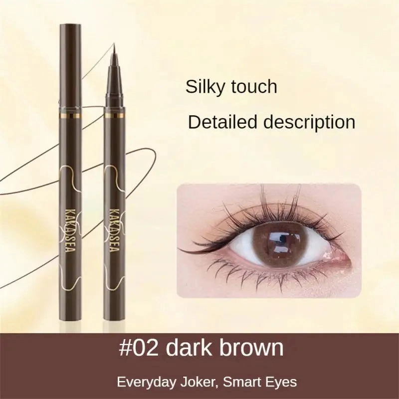 Waterproof Quick Dry Liquid Eyeliner Pen Ultra-fine Matte Black Brown Lasting Lying Silkworm Eyeliner Pencil Beauty Eyes Makeup