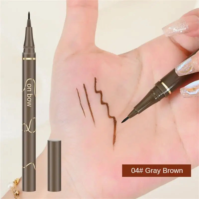 Waterproof Quick Dry Liquid Eyeliner Pen Ultra-fine Matte Black Brown Lasting Lying Silkworm Eyeliner Pencil Beauty Eyes Makeup