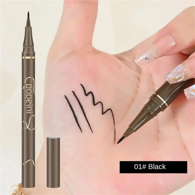 Waterproof Quick Dry Liquid Eyeliner Pen Ultra-fine Matte Black Brown Lasting Lying Silkworm Eyeliner Pencil Beauty Eyes Makeup