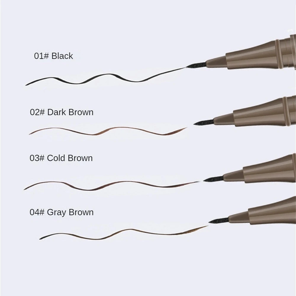 Waterproof Quick Dry Liquid Eyeliner Pen Ultra-fine Matte Black Brown Lasting Lying Silkworm Eyeliner Pencil Beauty Eyes Makeup