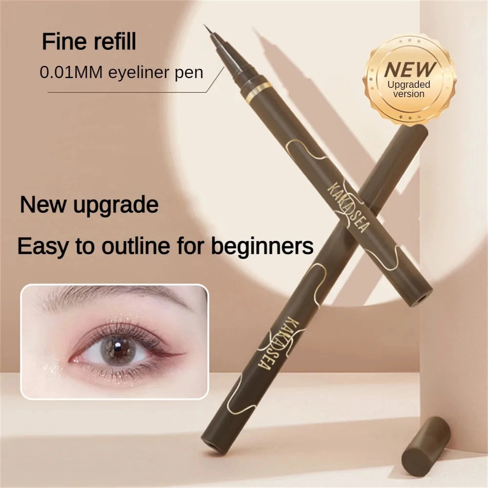 Waterproof Quick Dry Liquid Eyeliner Pen Ultra-fine Matte Black Brown Lasting Lying Silkworm Eyeliner Pencil Beauty Eyes Makeup