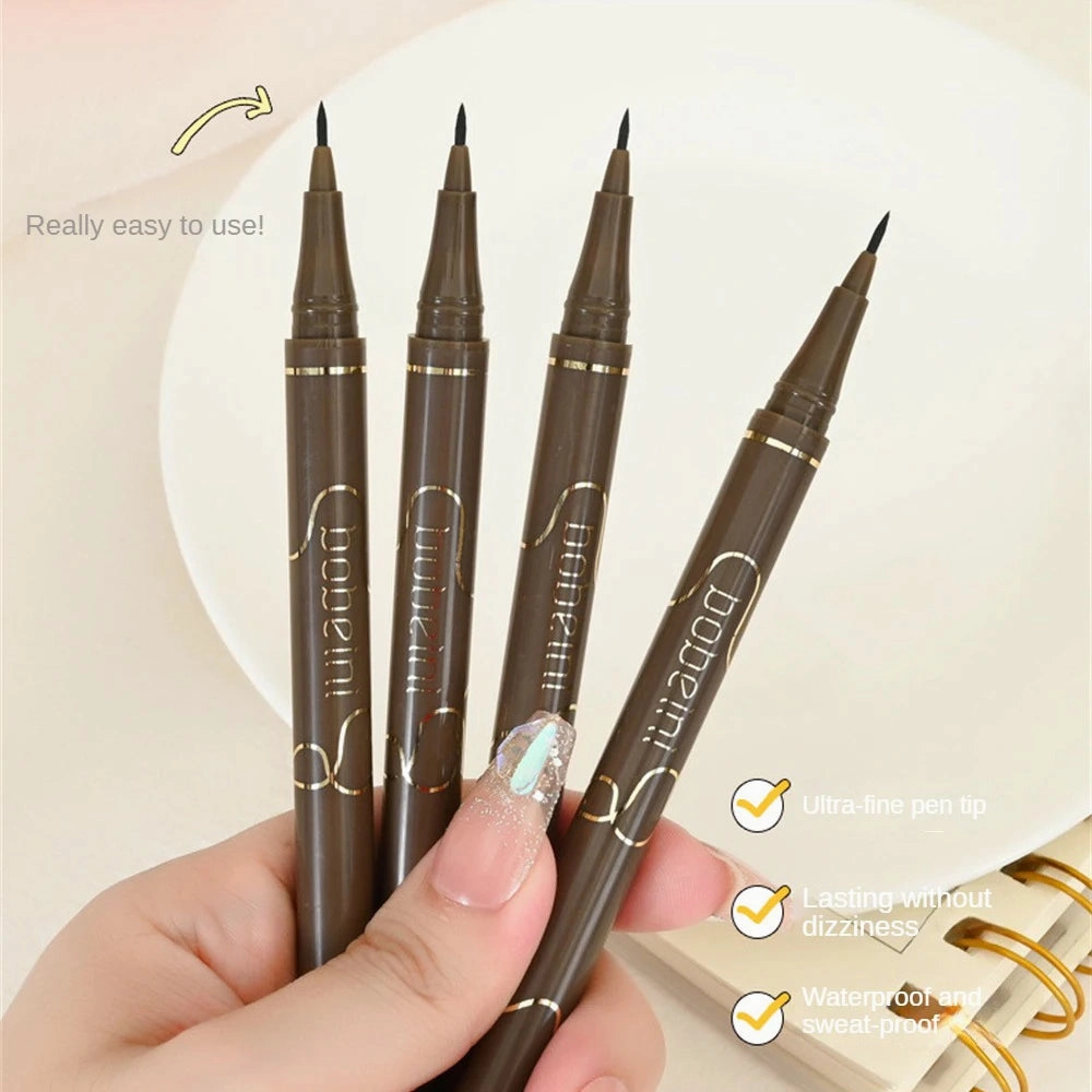 Waterproof Quick Dry Liquid Eyeliner Pen Ultra-fine Matte Black Brown Lasting Lying Silkworm Eyeliner Pencil Beauty Eyes Makeup