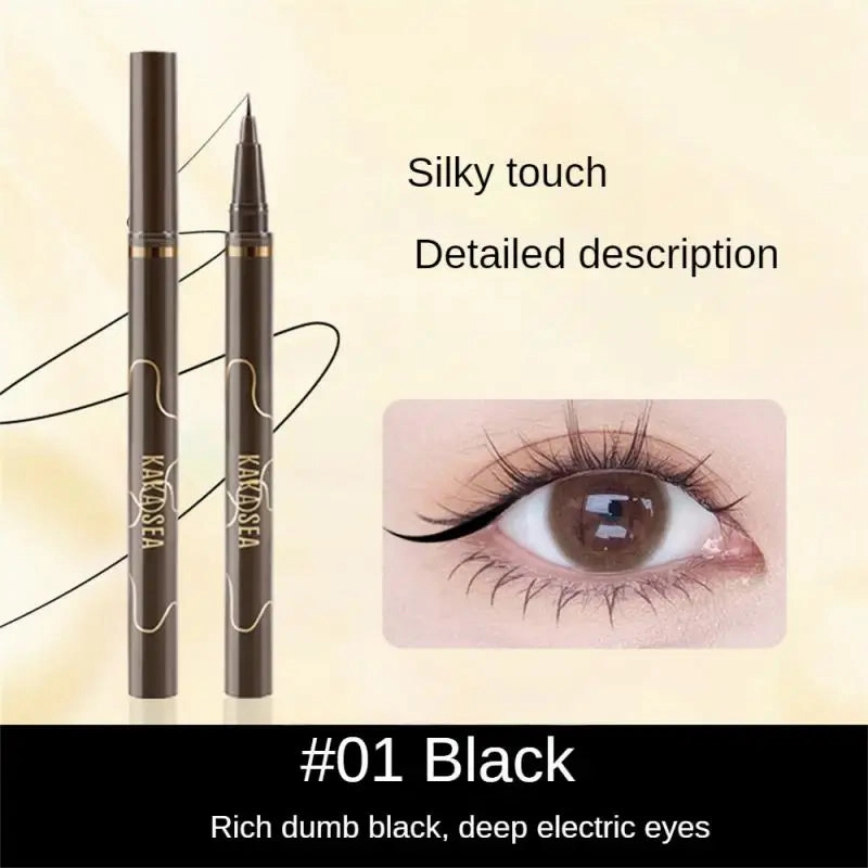 Waterproof Quick Dry Liquid Eyeliner Pen Ultra-fine Matte Black Brown Lasting Lying Silkworm Eyeliner Pencil Beauty Eyes Makeup