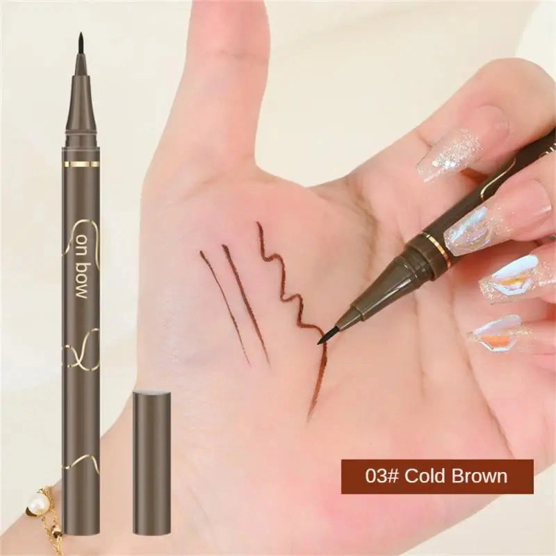 Waterproof Quick Dry Liquid Eyeliner Pen Ultra-fine Matte Black Brown Lasting Lying Silkworm Eyeliner Pencil Beauty Eyes Makeup
