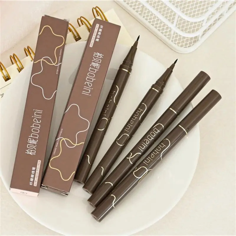Waterproof Quick Dry Liquid Eyeliner Pen Ultra-fine Matte Black Brown Lasting Lying Silkworm Eyeliner Pencil Beauty Eyes Makeup
