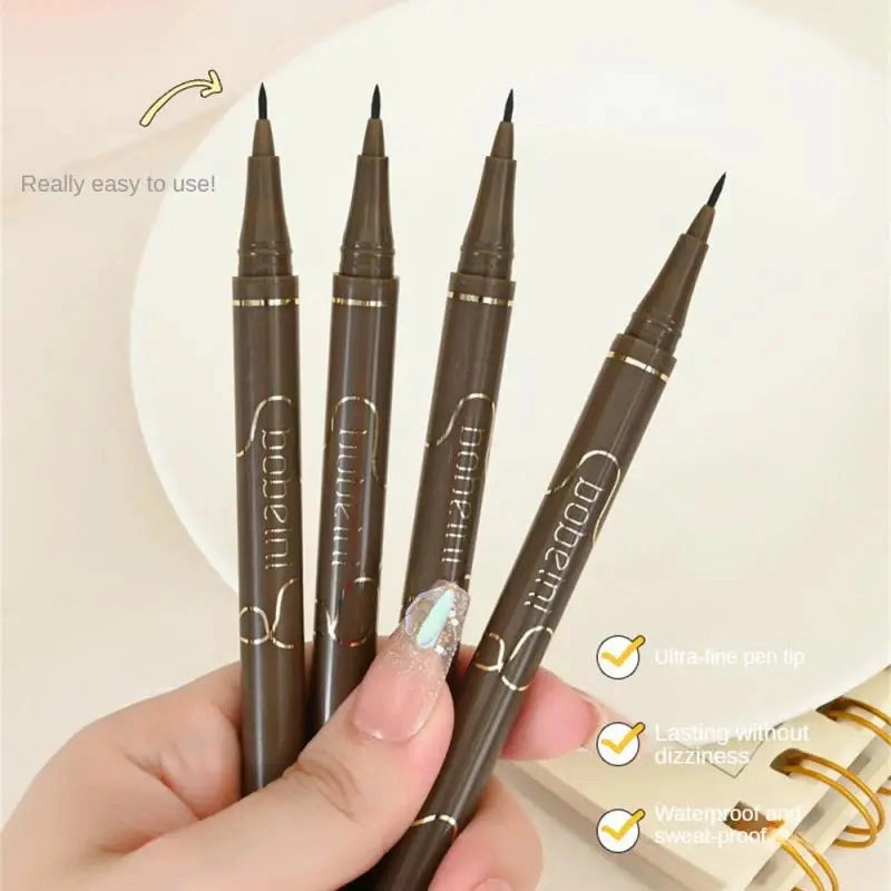 Waterproof Quick Dry Liquid Eyeliner Pen Ultra-fine Matte Black Brown Lasting Lying Silkworm Eyeliner Pencil Beauty Eyes Makeup