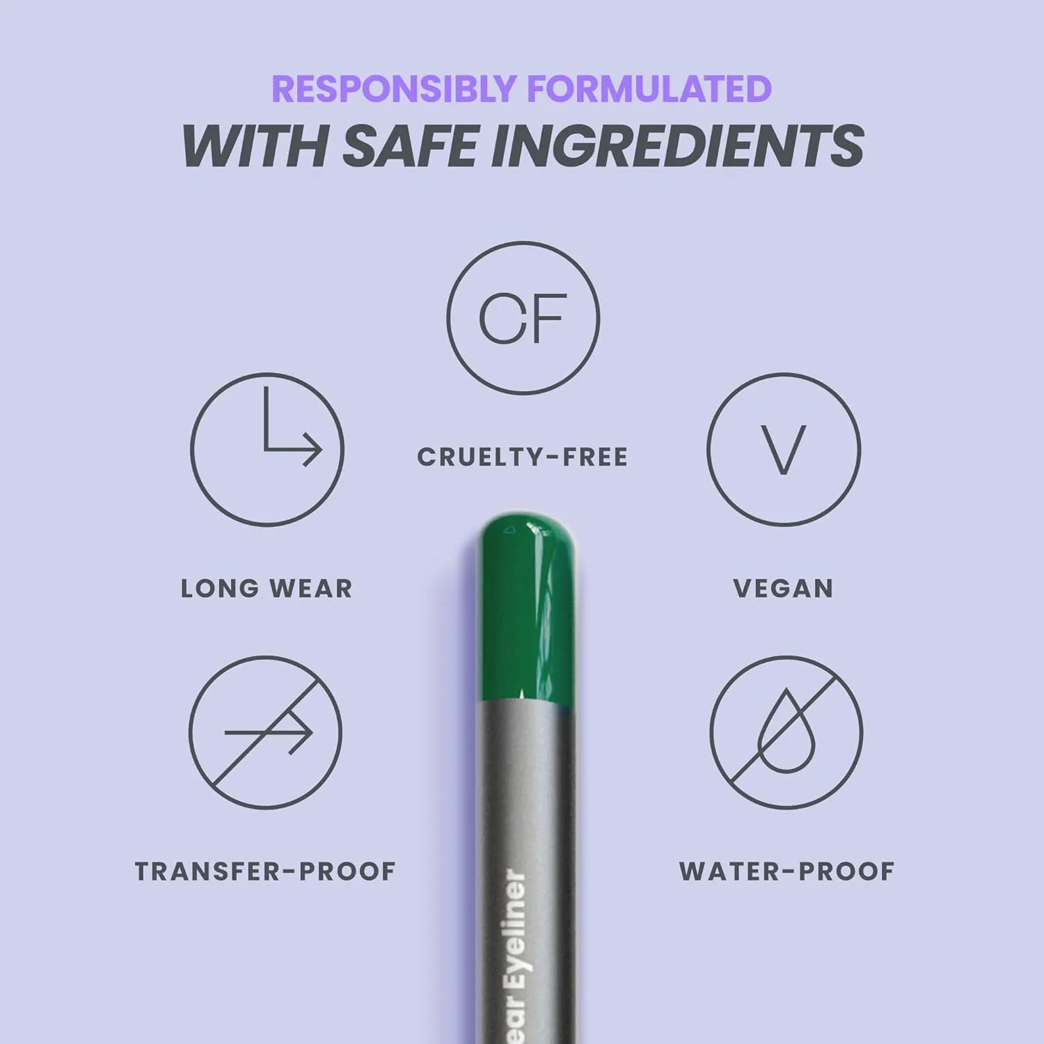 Wonderskin 1440 Longwear Green Waterproof Eyeliner Pencil - Sharpenable Eyeliner Pencil and Smudge Proof Green Eye Liner Pencils (Pine)