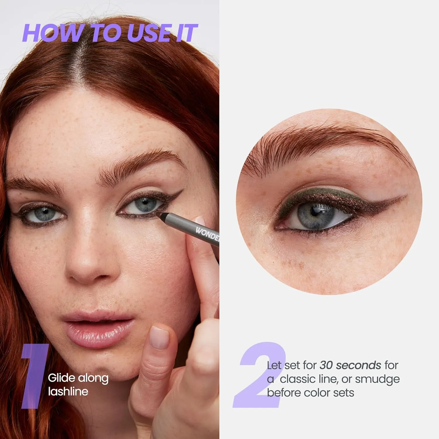 Wonderskin 1440 Longwear Green Waterproof Eyeliner Pencil - Sharpenable Eyeliner Pencil and Smudge Proof Green Eye Liner Pencils (Pine)